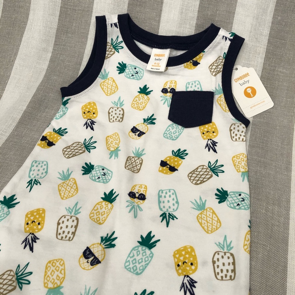 Gymboree sleeveless pineapple baby romper - Picture 2 of 5